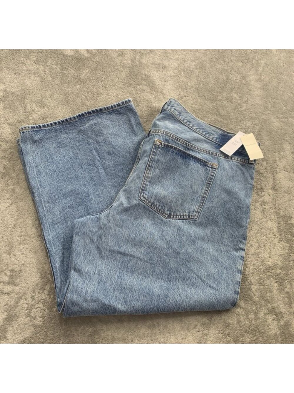 Abercrombie & Fitch Ultra Loose Low Rise Jeans 35 Short Light Wash Denim Blue